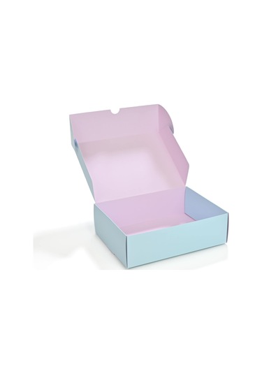 Kurabiye Kutusu Pembe-mavi 23 X 17 Cm 100 Adet