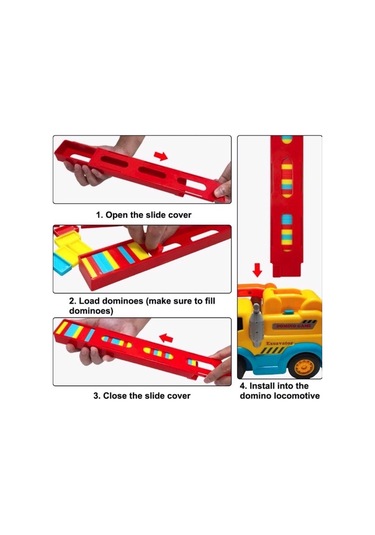 Canda Oyuncak Pilli Dominolu Tren Kutulu 80 Parça Domino Taşı Dizen