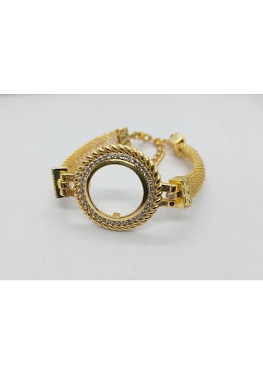 Soma Tesbih Çeyreklik Pirinç Lak Kaplama Bileklik Örme Hasır Model Taşlı Yuvarlak Çerçeve Altın