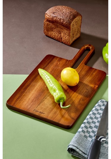 Cooker Lüx 40x22 Cm Akasya Ağacı Kesme Tahtası Kahverengi