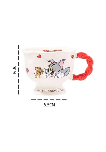 Yunboo Seramik Bardak, 360 Ml, Canlı Tasarım, Tüm Yaş Grupları İçin, 0-100 C Isı Dayanıklı,  Önerisi Kırmızı