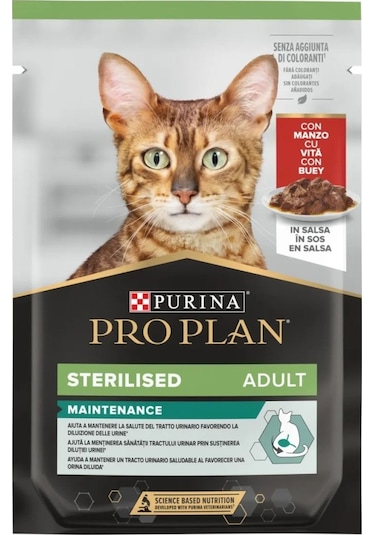 Purina Pro Plan Sterilised Sığır Etli Pouch Yetişkin Kedi Konservesi 85 G