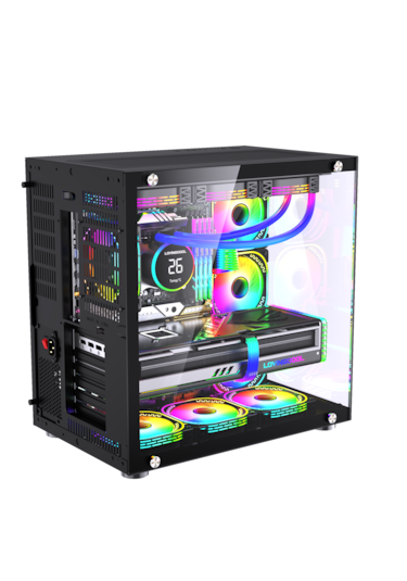 Robin 2 Uzaktan Kumandalı Rgb 7 Fanlı Gaming Akvaryum Siyah Kasa