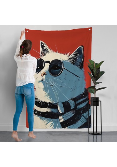 Cool Kedi Duvar Örtüsü-7643