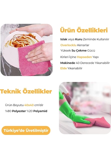 Mulpex Mikrofiber Genel Temizlik Bezi Sarı 40 x 40 CM 400 Adet
