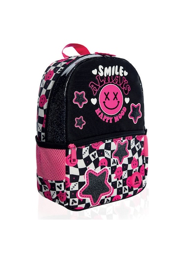 Küçük Çouck Mini Çanta, Smile Pembe - Siyah