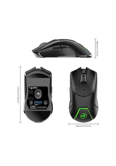 Novahub Hxsj T40 Kablosuz Fare - 4000dpi Rgb, Uzun Pil, 7 Tuşlu, Bluetooth 5.1, 2.4g, Ergonomik Design 001