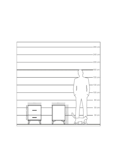 Kronos Komodin 2 Çekmeceli 44x59x64 Aytaşı-antrasit Aytaşı