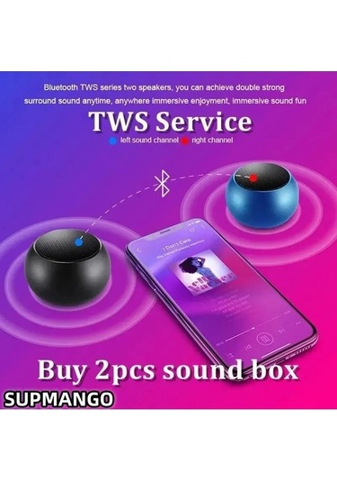 Zyzqstore Kablosuz Bluetooth Hoparlör - Taşınabilir Çelik Tabanca Ses Sistemi