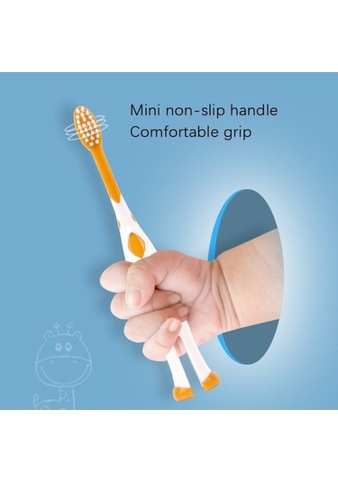 Flybuy Zürafa Set Sarı Saç Raoyı Mavi Kırmızı Karikatür İnce Fırçası Fırçası Diş Diş Çocuk Bebek Adet 3 + + / Bk