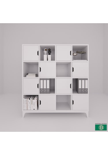 Kitaplık&dosyalık Kapaklı Ve Açık Raflı
