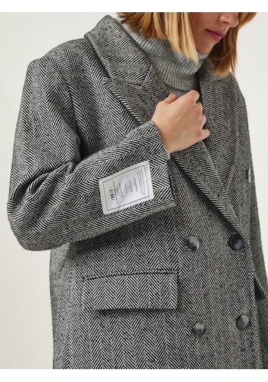 Hot Fashion Kadın Kırçıllı Gri Gri - Siyah