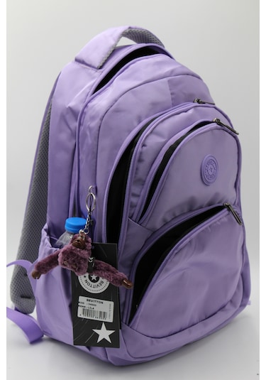 Özel Su İtici Kumaş Lila Unisex Okul Sırt Çantası 34600