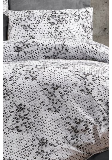 Çift Kişilik Lastikli Çarşaf 160x200 Ve Iki Adet 50x70 Yastık Kılıfı Üçgenler