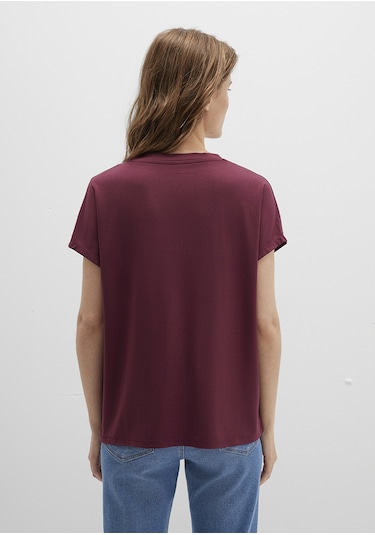 Mavi - V Yaka Bordo Basic Viskoz Tişört 167714-70393 Bordo