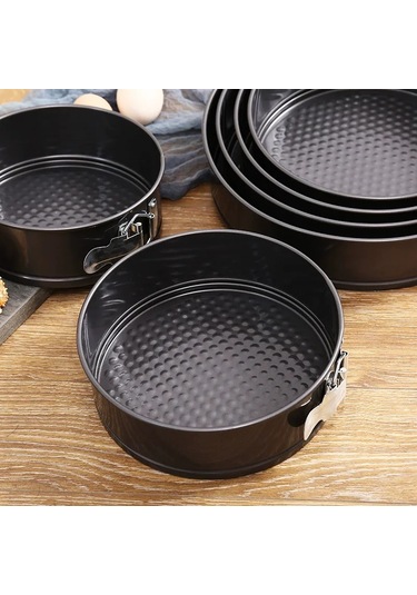 Reedark Kalıcı Anti Yapışkan 12/18/22 Cm Seti: Kilitli Tabanlı Yuvarlak Kek Kalıbı, Mousse Ve Pasta Pişirme, Ev Kullanıma Çelik Demir Fırın Gereci