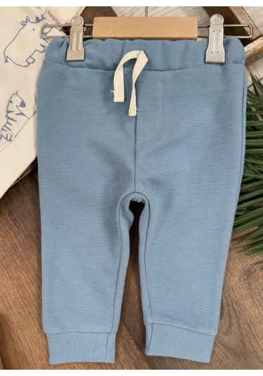 Safari Baskılı Mevsimlik Erkek Bebek 2li Takım Mavi