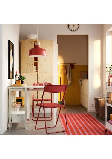 Vıhals Katlanır Sandalye Mutfak Sandalyesi Kırmızı Kırmızı