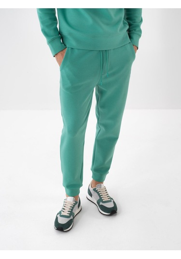 Yeşil Pamuk Dokulu Regular Fit Sweat Pantolon 380186 Yeşil