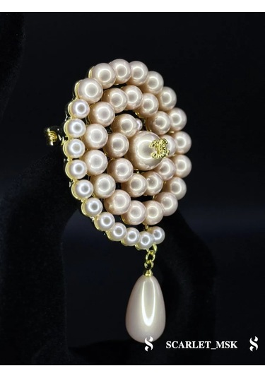 Scarlet Msk Chanel İnci Broş 214275649 Beyaz