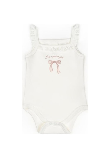 Bebek 2li Askılı Zıbın Body %100 Organik Pamuk - Bebek Ve Yenidoğan Serisi-csy8136 Powder