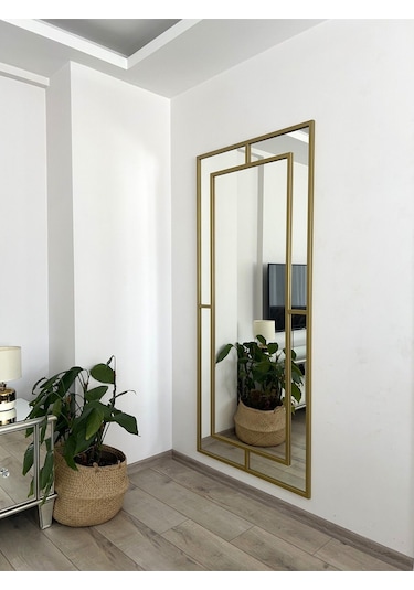 Effe Gold Metal Çerçeveli Yıldız 180x80 Cm Dekoratif Ayna