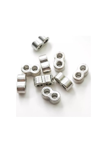 Kafebizu Boncuk Ayırıcı 10 Adet 16.5x9x9 Mm Gümüş Renkli 209195145