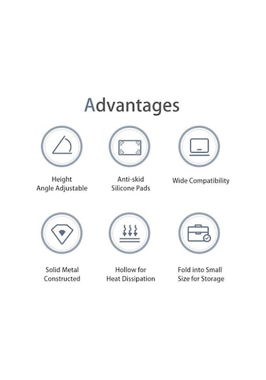 Ebitda 17,3 Katlanabilir Alüminyum Tablet Standı, Soğutucu Dizüstü Bilgisayar Yükselticisi, Gümüş