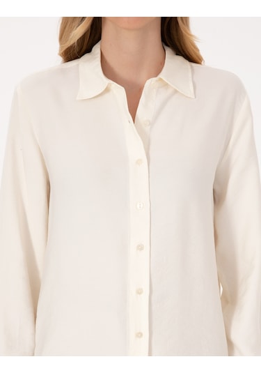 Pierre Cardin Kadın Beyaz Gömlek Desenli 50318219-vr259 Beyaz