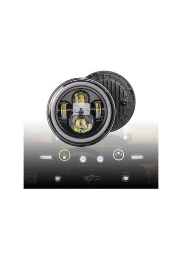 Gajeena 7 İnç 12v/24v Led Motor Araç Farı, 6000k Beyaz Işık, 70w, Ip67 Su Geçirmez, 50000 Saat Ömür - Klasik Stil