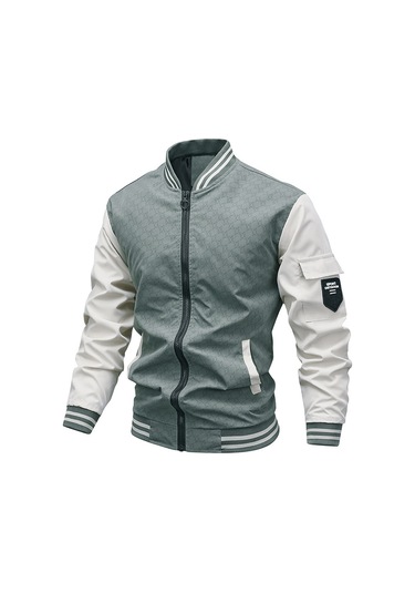 İçin İnce Beyzbol Ceketi İlkbahar Ve Sonbahar Erkek Ceketi Yeşil