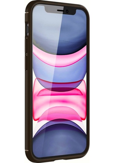 İphone Uyumlu 11 Kılıf Focus Carbon Desen Silikon Kapak Kahverengi