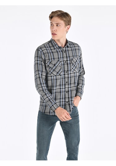 Colin's Colins Regular Fit Mavi Erkek Uzun Kol Gömlek Cl1065946 Mavi