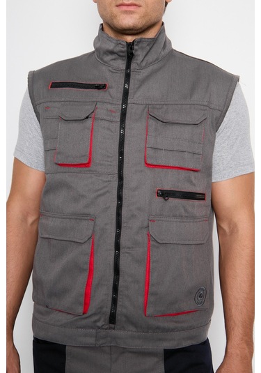 Orange Safety Gri Takım Berlin Harman Karışımı Yelek + Pantolon 001