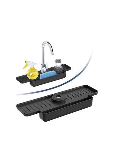 Tongxida Bosphorusboutique Tutucu Süzgeç Siyah Rafı Musluk Musluk Matı Kurutma Fonksiyonlu Mz Asil Siyah Asil Siyah