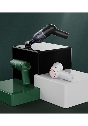 Ankatek Ezere Kuru Ve Islak Kullanım İçin Mini Kablosuz Araç Süpürgesi Şa Siyah Ah