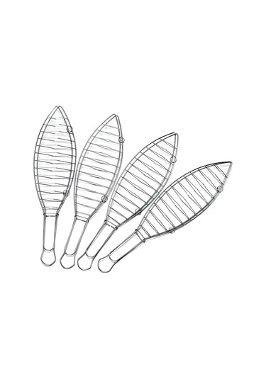 Elite Balık Izgara Teli 4'lü Set Paslanmaz Çelik - 42x10x21 Cm