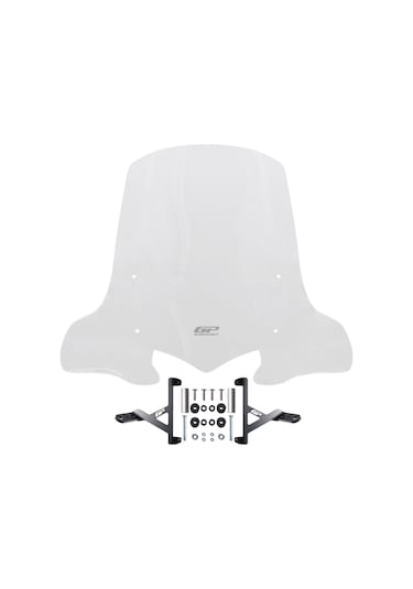 GP Kompozit  Hero DASH 125 2022-2024 Uyumlu Ön Cam Şeffaf 58 cm