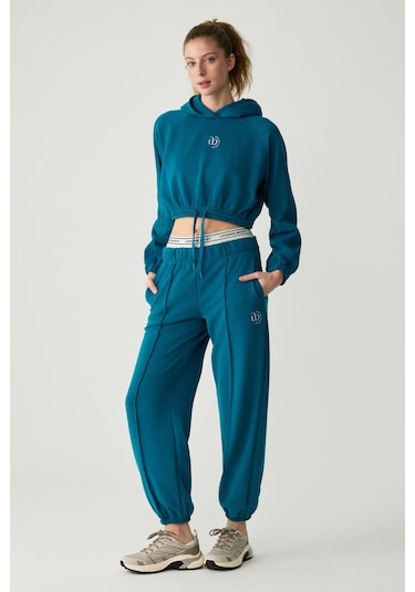 Urban Beat Kathrıne Kadın Kapüşonlu Mavi Sweatshirt Mavi