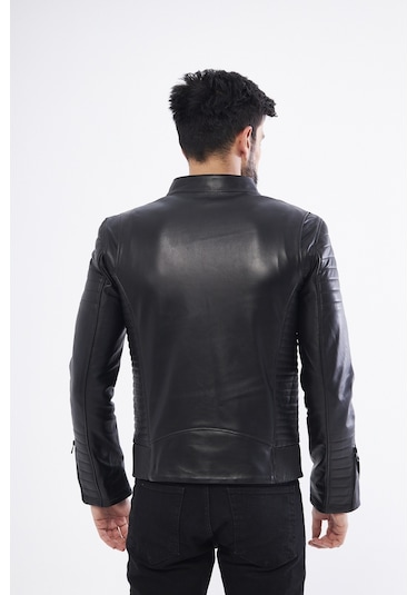 DERİNSS DER172 Hakiki Deri Erkek Siyah Mont Siyah