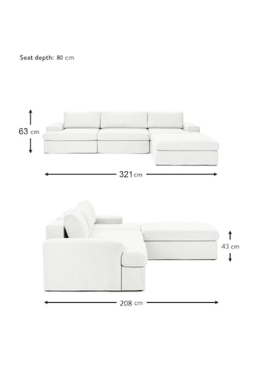 Mode Siesta Pro Kuş Tüyü Köşe Koltuk 4 Modül Kırık Beyaz 01 Keten