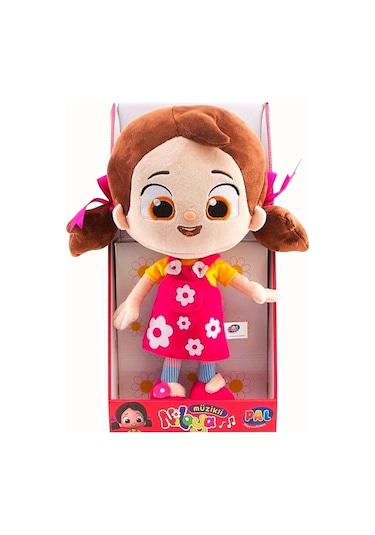 Lisanslı Niloya Kalpli Müzikli Sesli Peluş Bez Bebek 35 Cm. Kırmızı