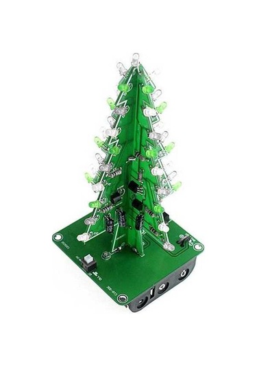 Pazly Dıy Renkli Kolay Yapım Led Işık Müzikli Noel Ağacı Yeşil Dekor