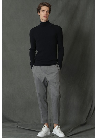 Lufian Grant Tam Balıkçı Erkek Kazak Lacivert 112090103100200 Lacivert