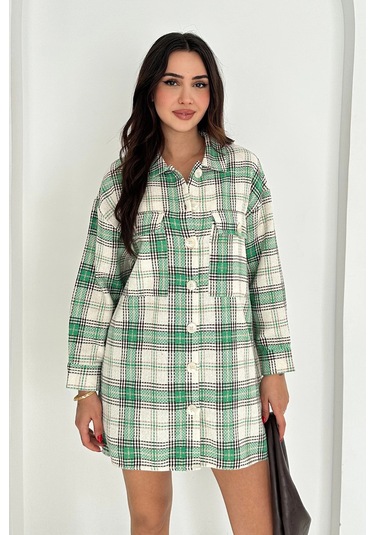 Uzun Oduncu Gömlek Yeşil Yeşil