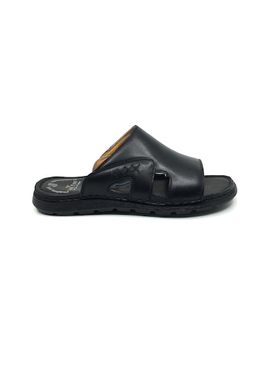 Luis Figo Deri Günlük Ortopedik Erkek Büyük Numara Terlik 39-49 Siyah