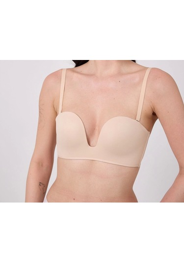 Freshness Msf05 Destekli V Dekolte Lazer Kesim Sütyen Ten