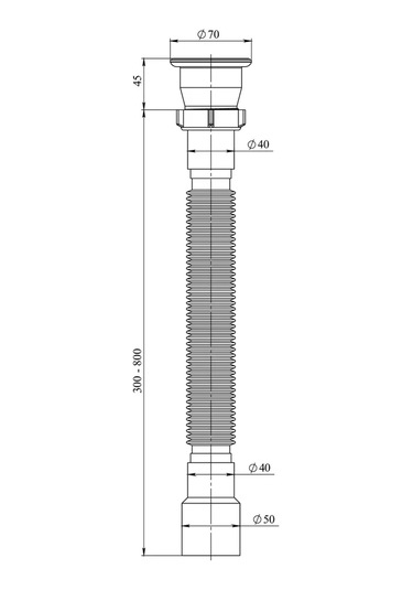 Rostovskaa Manufaktura Santehniki Evrensel Sifon Kırışlı Sgu-0,8 198075199