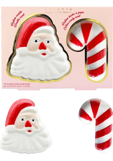 Inuwet Noel Baba Ve Baston Şeker Şeklinde 2'li Banyo Bombası Seti Fresh