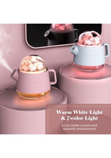 Hfambition Tuz Taşı Usb Şarjlı 360ml Nemin Hava Temizleyici Ve Aromaterapi Lambası Sessiz Çalışma/2 Işık Modu Beyaz